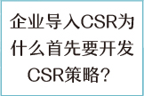 企业导入CSR为什么首先要开发CSR策略？